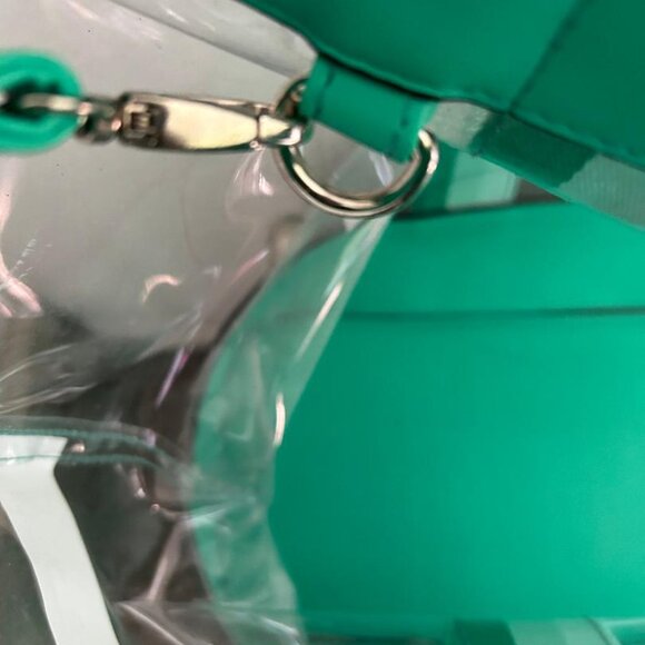 Green and Clear Large Tote with Small Clutch - Picture 6 of 6
